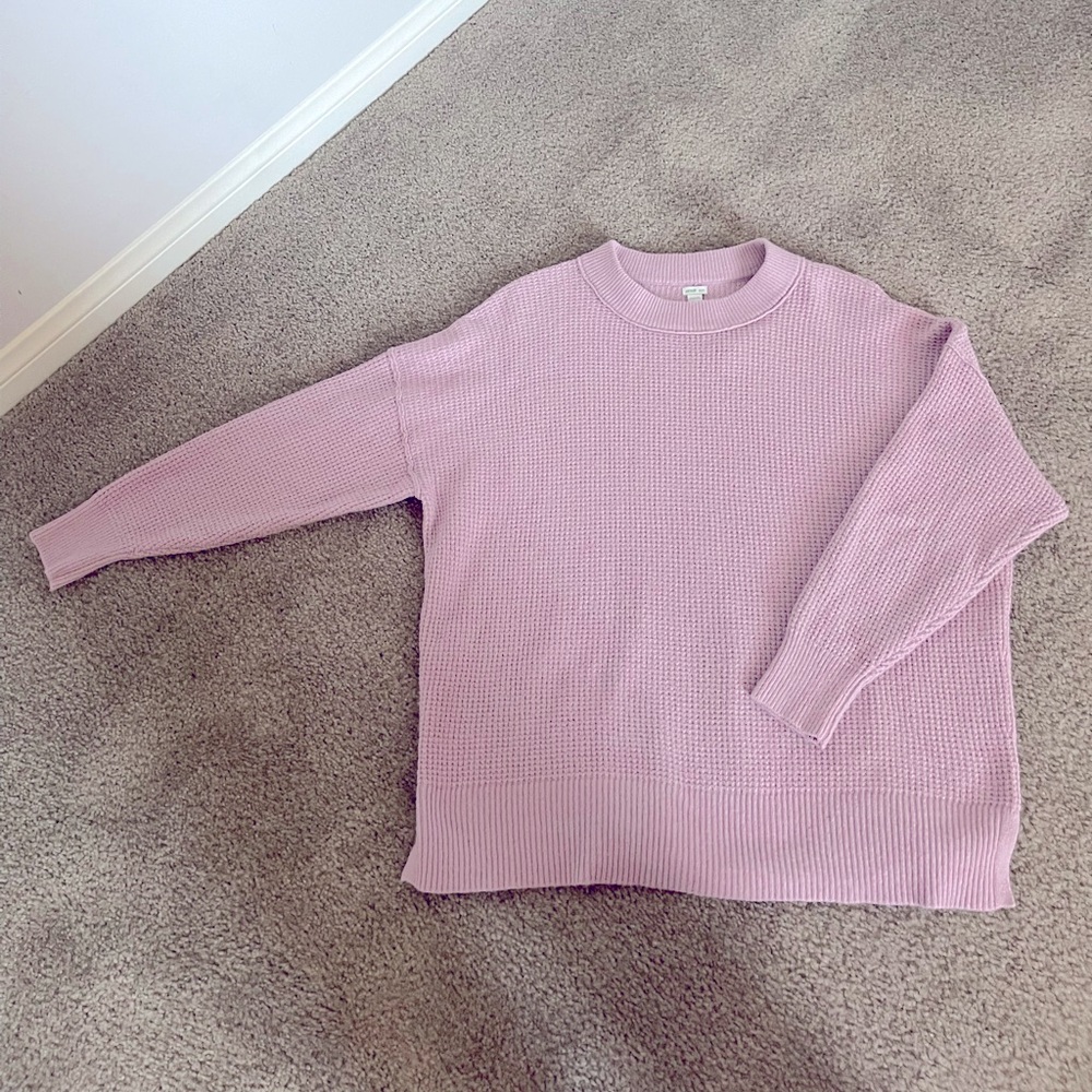 Aerie Oversized Pink Knit Sweater